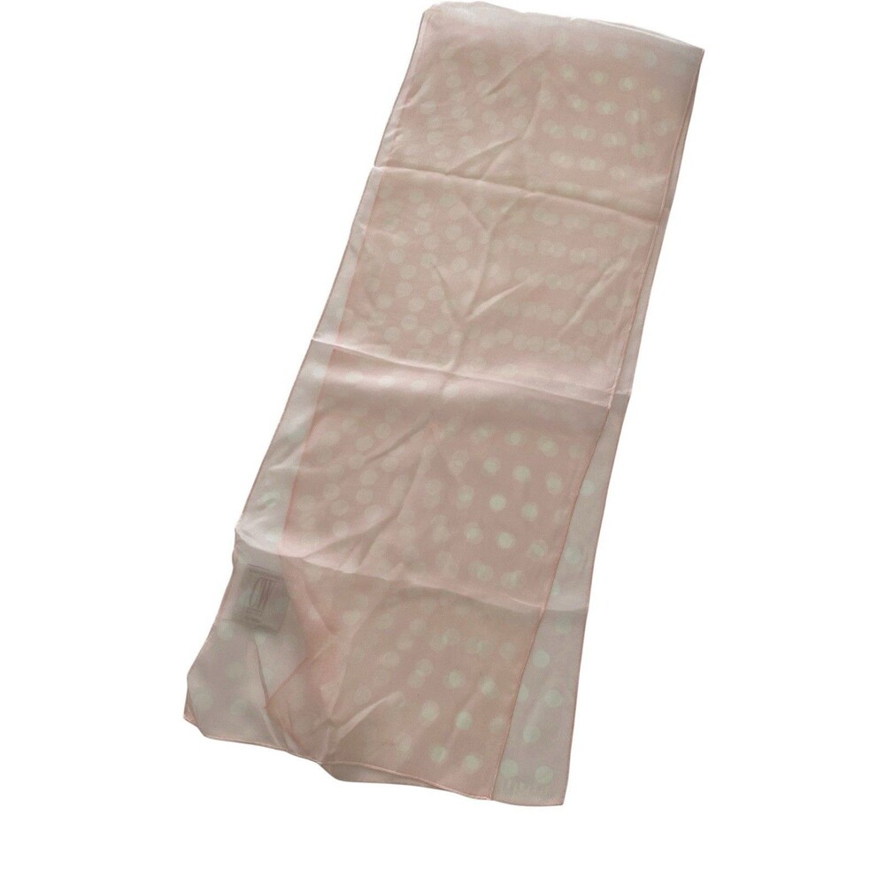 Vintage Echo Oblong Scarf Rayon Pink Polka Dot Exclusive For Clifford & Wills